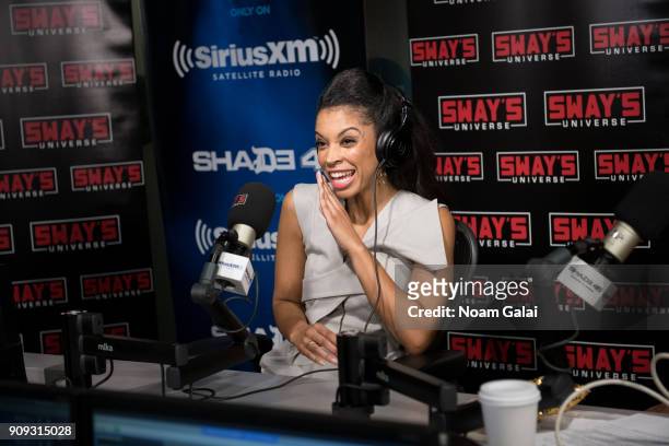 Actress Susan Kelechi Watson visits 'Sway in the Morning' on Eminem's Shade 45 at the SiriusXM Studios on January 23, 2018 in New York City.
