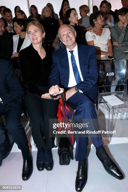 Chairman & Chief Executive Officer of L'Oreal Jean-Paul Agon and his wife Sophie attend the Giorgio Armani Prive Haute Couture Spring Summer 2018...