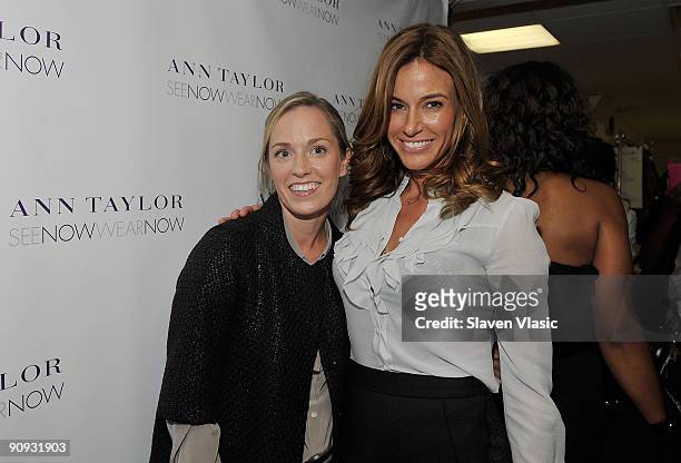 Designer Lisa Axelson and Kelly Bensimon attend the Ann Taylor Fall 2009 "See Now, Wear Now" Runway Show at the New York Public Library - Celeste...
