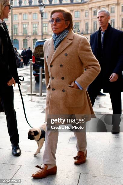 Valentino Clemente Ludovico Garavani seen walking place vendome in Paris, France, on January 23, 2018.