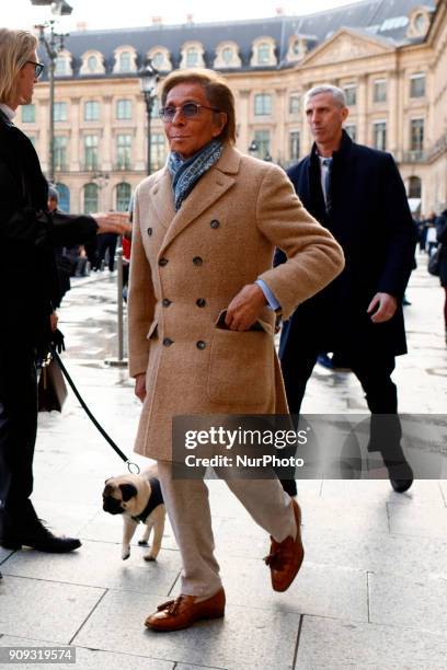 Valentino Clemente Ludovico Garavani seen walking place vendome in Paris, France, on January 23, 2018.