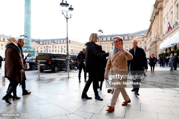 Valentino Clemente Ludovico Garavani seen walking place vendome in Paris, France, on January 23, 2018.