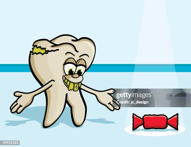 rotten zahn charakter - rotten teeth stock-grafiken, -clipart, -cartoons und -symbole