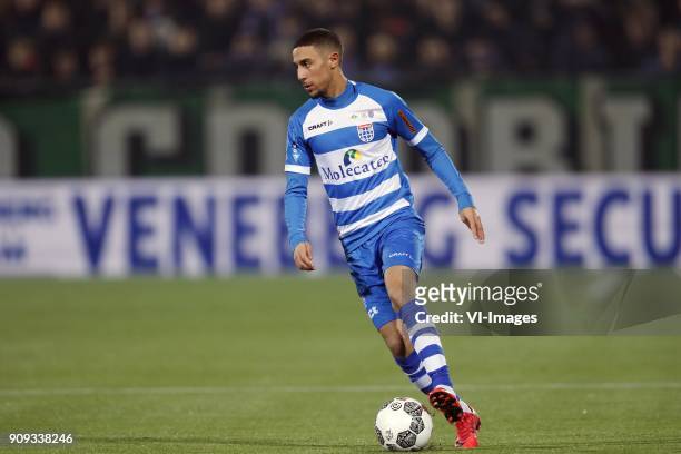 Younes Namli of PEC Zwolle during the Dutch Eredivisie match between PEC Zwolle and NAC Breda at the MAC3Park stadium on January 20, 2018 in Zwolle,...