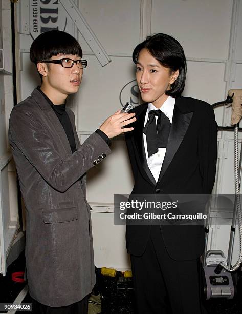 Designer Cho Cheng attends Chocheng Spring 2010 during Mercedes-Benz Fashion Week at Bryant Park on September 17, 2009 in New York City.