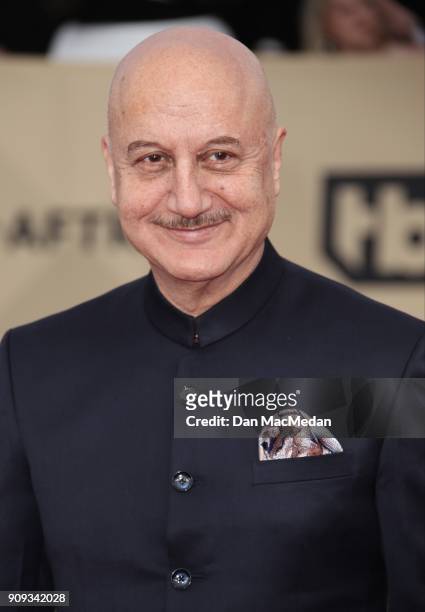 Anupam Kher arrives at the 24th Annual Screen Actors Guild Awards at The Shrine Auditorium on January 21, 2018 in Los Angeles, California.