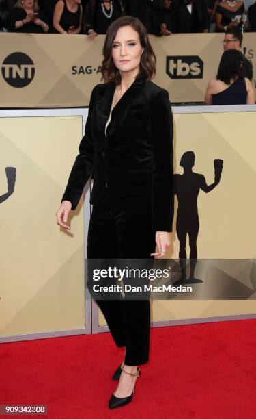 Julie Lake arrives at the 24th Annual Screen Actors Guild Awards at The Shrine Auditorium on January 21, 2018 in Los Angeles, California.