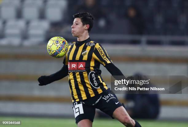 Kevin Jakob of BK Hacken during the pre-season friendly match between BK Hacken and Utsiktens BK at Bravida Arena on January 23, 2018 in Gothenburg,...