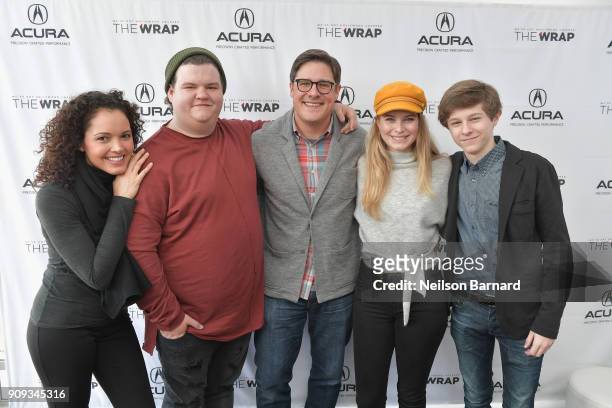 The cast of 'Summer of 84' attends the Acura Studio at Sundance Film Festival 2018 on January 23, 2018 in Park City, Utah.