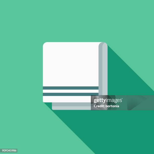 restaurant flat design dish towel icon with side shadow - tea towel stock illustrations