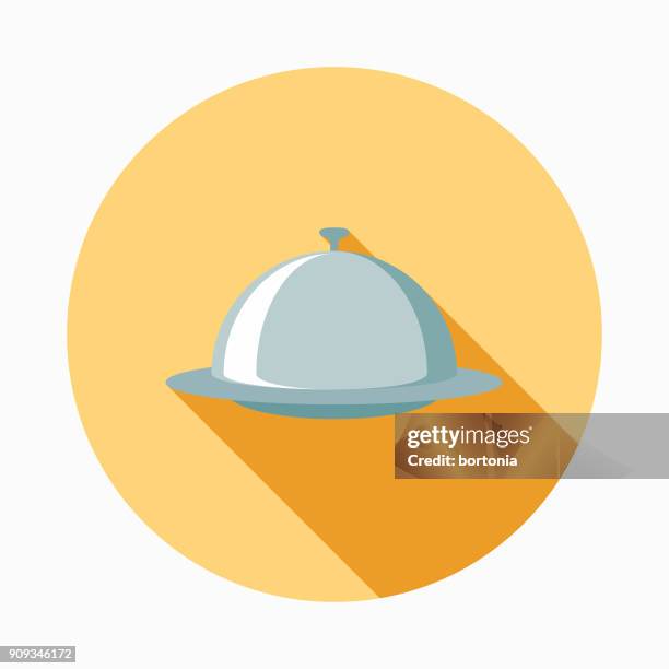 wedding flat design catering icon with side shadow - wedding dinner stock illustrations