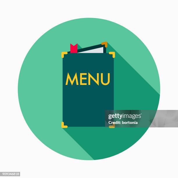 ilustrações de stock, clip art, desenhos animados e ícones de restaurant flat design menu icon with side shadow - restaurante