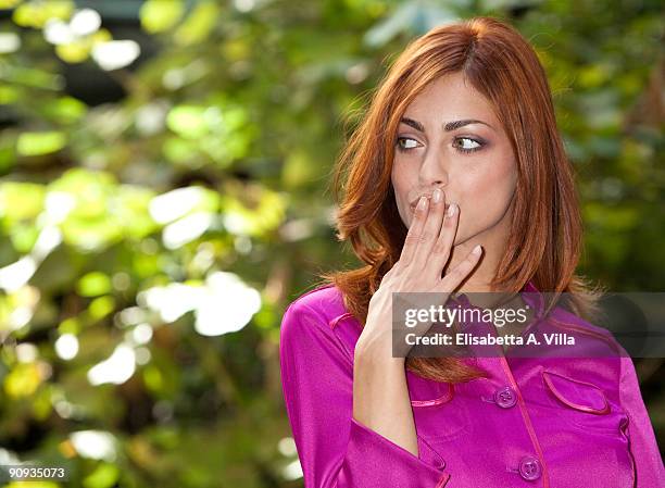 Tv presenter Miriam Leone attends "Mattina In Famiglia" photocall at RAI Viale Mazzini on September 18, 2009 in Rome, Italy.