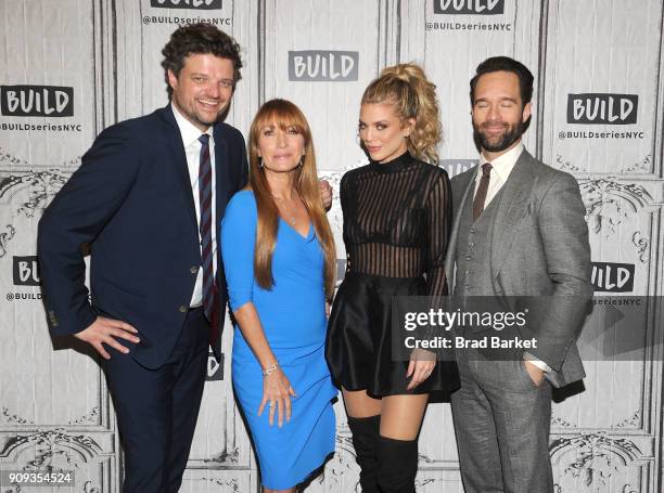 Matt Jones, Jane Seymour, AnnaLynne McCord and Chris Diamantopoulos visit the Build Series at Build Studio on January 23, 2018 in New York City.