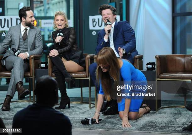 Chris Diamantopoulos, AnnaLynne McCord, Matt Jones and Jane Seymour visit the Build Series at Build Studio on January 23, 2018 in New York City.