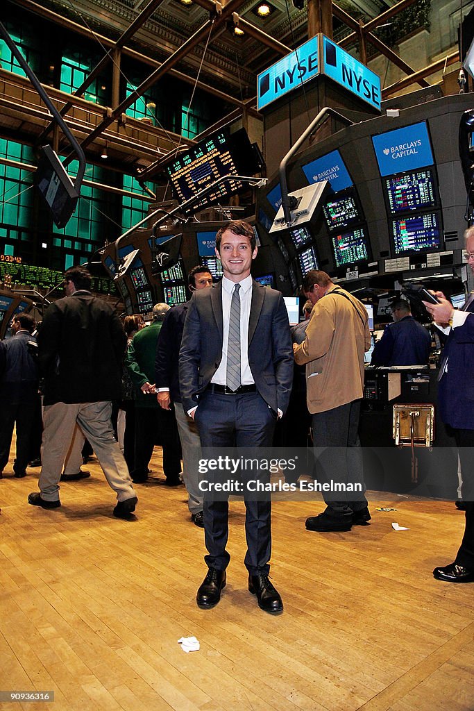 Elijah Wood Rings The New York Stock Exchange Opening Bell