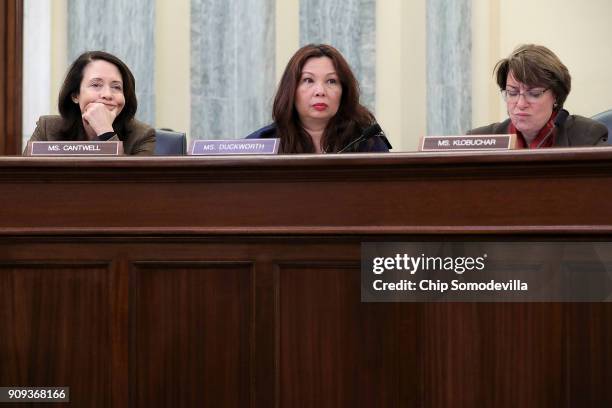 Senate Surface Transportation and Merchant Marine Infrastructure, Safety, and Security Subcommittee members Sen. Maria Cantwell , Sen. Tammy...