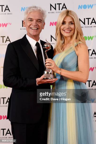 Phillip Schofield and Holly Willoughby from This Morning with the award for Daytime programme at the National Television Awards 2018 at The O2 Arena...