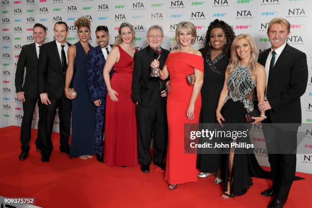 Dr Chris Steele, Ruth Langsford and Alison Hammond and presenters with their award for Best Daytime for "This Morning" during the National Television...