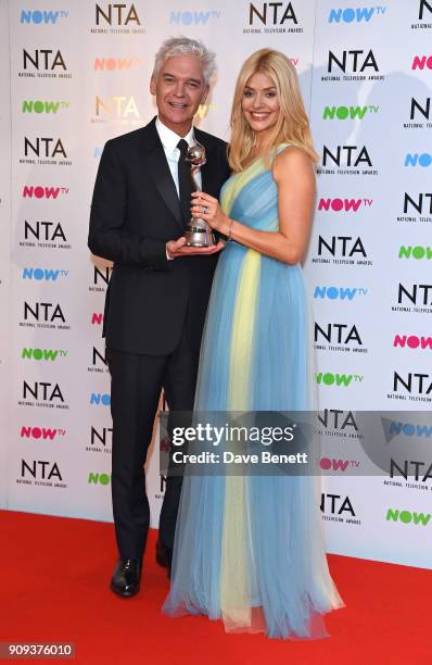 Phillip Schofield and Holly Willoughby, winners of the Daytime award for "This Morning", pose in the press room at the National Television Awards...