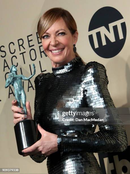 Actor Allison Janney, winner of Outstanding Performance by a Female Actor in a Supporting Role for 'I, Tonya,' poses in the press room at the 24th...