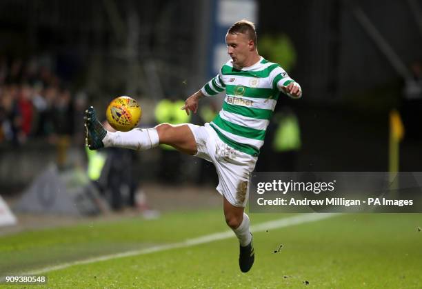 Celtic's Leigh Griffiths controls the ball during the Ladbrokes Premiership match at Firhill Stadium, Glasgow.