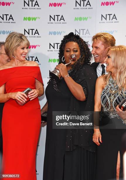 Ruth Langsford, Alison Hammond, Nik Speakman and Eva Speakman, winners of the Daytime award for "This Morning", pose in the press room at the...