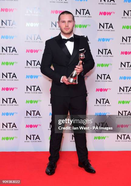 Danny Walters in the Press Room at the National Television Awards 2018 held at the O2 Arena, London.