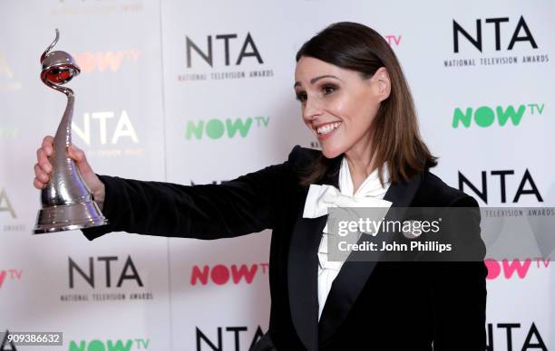 Suranne Jones with the Drama Performance award for "Doctor Foster" during the National Television Awards 2018 at the O2 Arena on January 23, 2018 in...