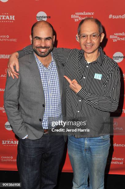 Producer Aziz Isham and director Caveh Zahedi attend the Indie Episodic Program 4 during the 2018 Sundance Film Festival at Park Avenue Theater on...