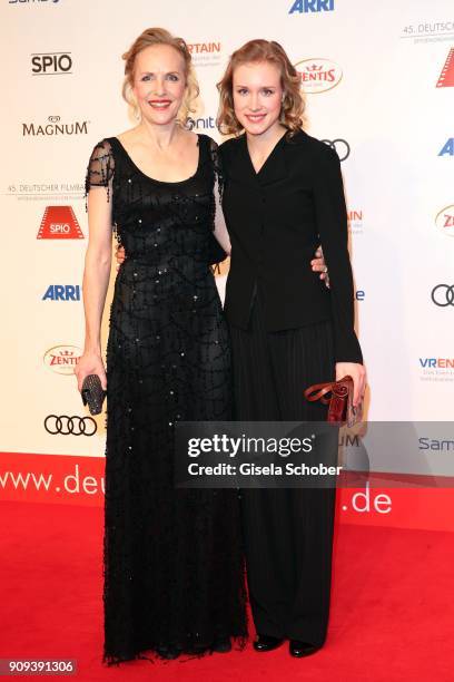 Juliane Koehler and her daughter Fanny Koehler during the German Film Ball 2018 at Hotel Bayerischer Hof on January 20, 2018 in Munich, Germany.