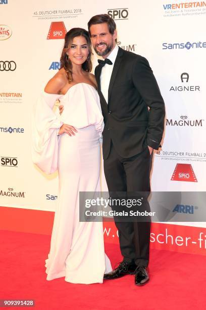 Tom Beck and his girlfriend Chryssanthi Kavazi during the German Film Ball 2018 at Hotel Bayerischer Hof on January 20, 2018 in Munich, Germany.