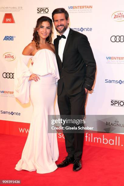 Tom Beck and his girlfriend Chryssanthi Kavazi during the German Film Ball 2018 at Hotel Bayerischer Hof on January 20, 2018 in Munich, Germany.