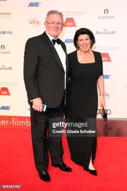 Alois "Ali" Braeu and his wife Gabriele "Gaby" Buechl during the German Film Ball 2018 at Hotel Bayerischer Hof on January 20, 2018 in Munich,...