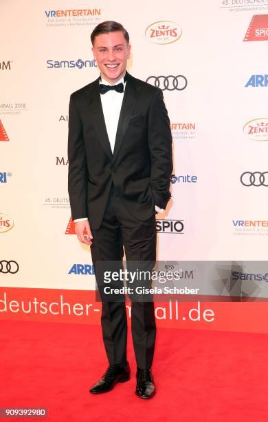 Jannik Schuemann during the German Film Ball 2018 at Hotel Bayerischer Hof on January 20, 2018 in Munich, Germany.