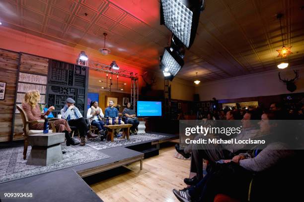 Kerry Bishe, Darren Aronofsky, Shonte Tucker, Kevin Hand, and Octavia Spencer attend the Sloane Panel: Ways Of Seeing during the 2018 Sundance Film...