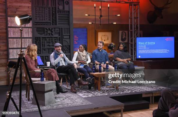 Kerry Bishe, Darren Aronofsky, Shonte Tucker, Kevin Hand, and Octavia Spencer attend the Sloane Panel: Ways Of Seeing during the 2018 Sundance Film...