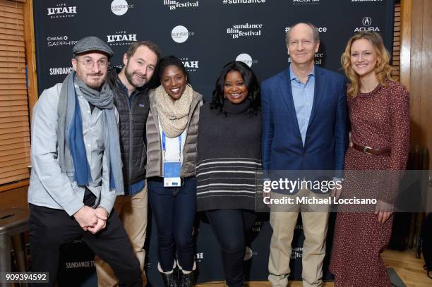 Darren Aronofsky, Kevin Hand, Shonte Tucker, Octavia Spencer, and Kerry Bishe attend the Sloane Panel: Ways Of Seeing during the 2018 Sundance Film...