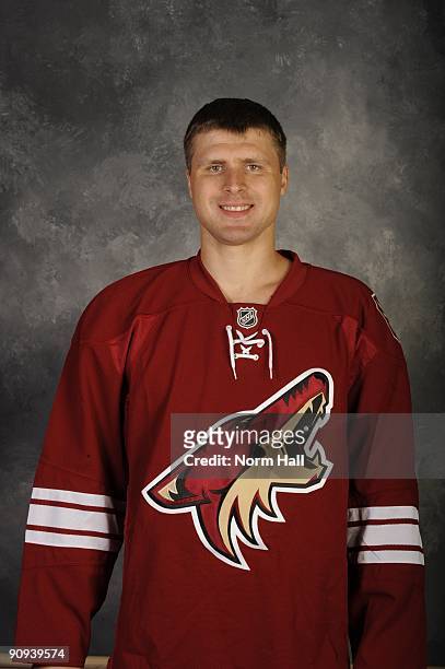 Ilya Bryzgalov of the Phoenix Coyotes poses for his official headshot for the 2009-2010 NHL season.