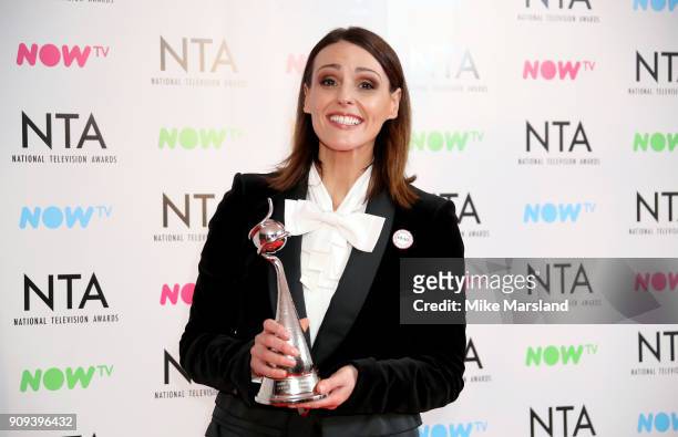 Suranne Jones, winner of the Drama Performance Award, poses in the press room at the National Television Awards 2018 at The O2 Arena on January 23,...