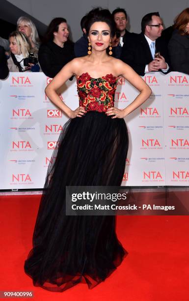 Bhavna Limbachia attending the National Television Awards 2018 held at the O2 Arena, London. PRESS ASSOCIATION Photo. Picture date: Tuesday January...