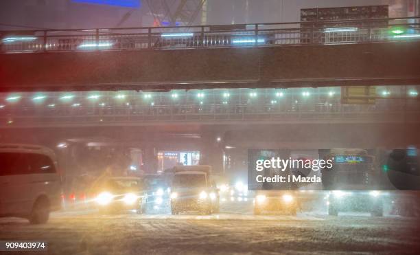 検索・置換の重い雪東京 2018年-01 - 22 - snow in tokyo ス��トックフォトと画像