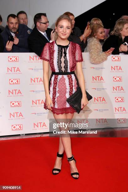 Eden Taylor-Draper attends the National Television Awards 2018 at The O2 Arena on January 23, 2018 in London, England.