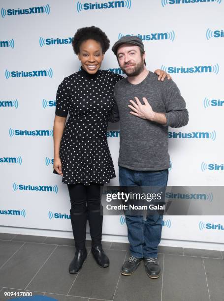 Amber Ruffinand Derek Waters visit the SiriusXM Studios on January 23, 2018 in New York City.