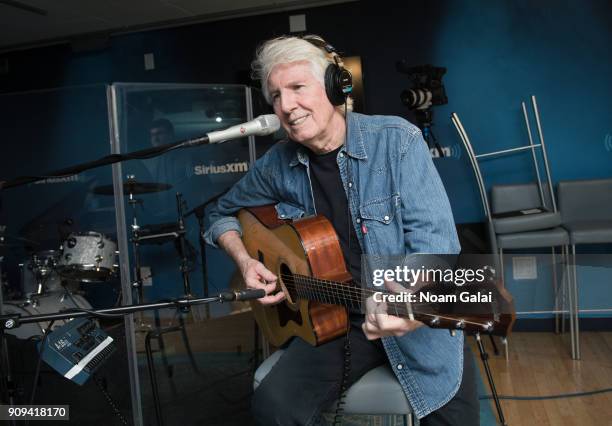 Singer Graham Nash performs at SiriusXM Studios on January 23, 2018 in New York City.