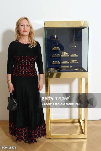 Diana Widmaier Picasso attends Mene 24 Karat Jewelry Presentation at Gagosian Gallery on January 23, 2018 in Paris, France.
