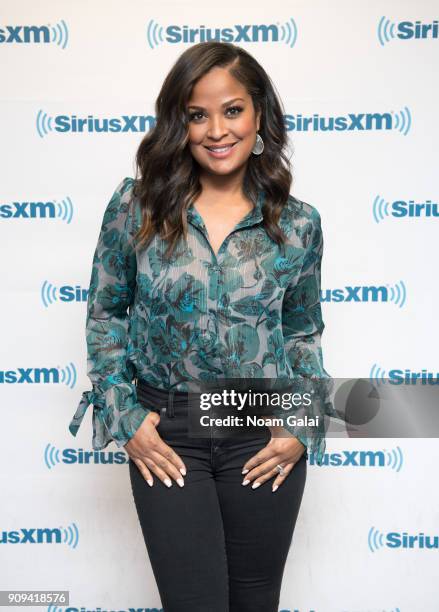 Laila Ali visits the SiriusXM Studios on January 23, 2018 in New York City.