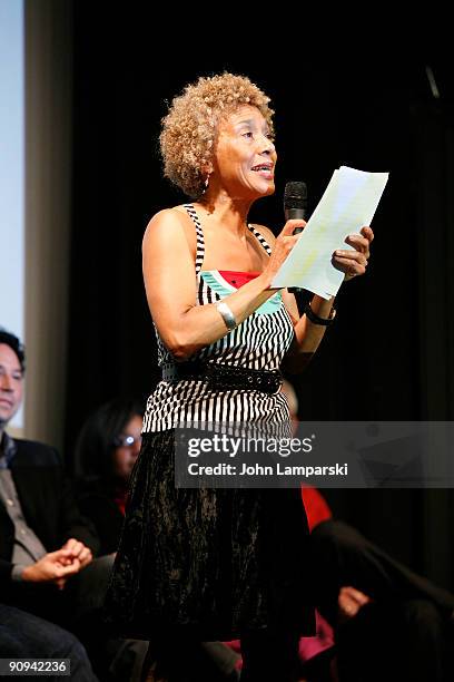 Margo Jefferson attends a panel discussion on "Remembering Michael Jackson" at the Cantor Film Center on September 17, 2009 in New York City.