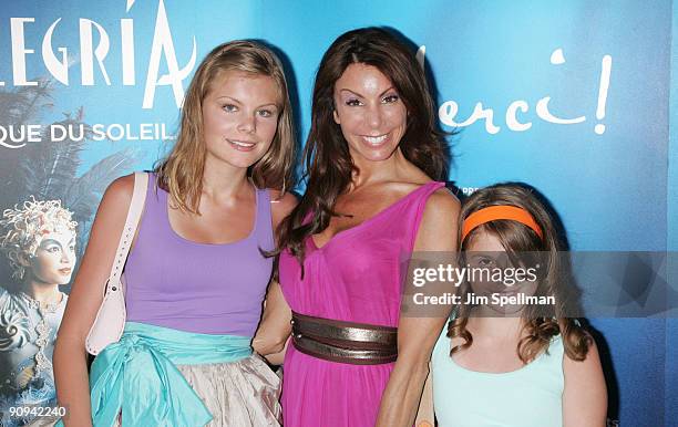 Christine Staub, Danielle Staub and Jillian Staub attend Cirque du Soleil's "Alegria" at the Prudential Center on July 15, 2009 in Newark, New Jersey.