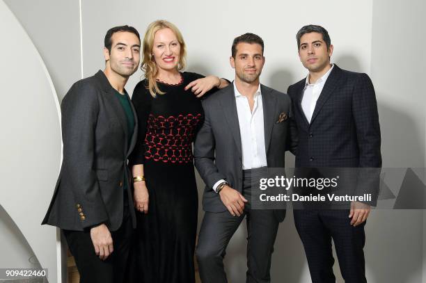 Mohammed Al Turki, Diana Widmaier Picasso, Tommy Chiabra and Roy Sebag attend Mene 24 Karat Jewelry Presentation at Gagosian Gallery on January 23,...